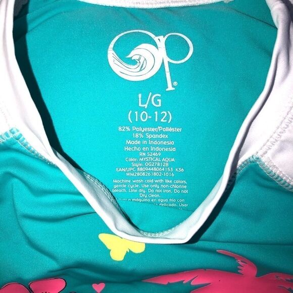 𝅺NWOT Girl’s Size 10/12 OP Beach Swim Rashguard - Picture 2 of 6